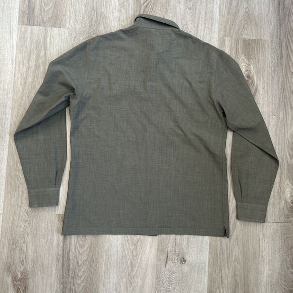 Hugo Boss Button Up Shirt Mens Medium Regular Fit Green Gray Long Sleeve Casual - Picture 9 of 9